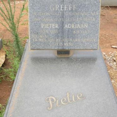 GREEFF Pieter Adriaan 1935-1987