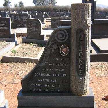 JONGE Cornelis Petrus Marthinus, de 1962-1981