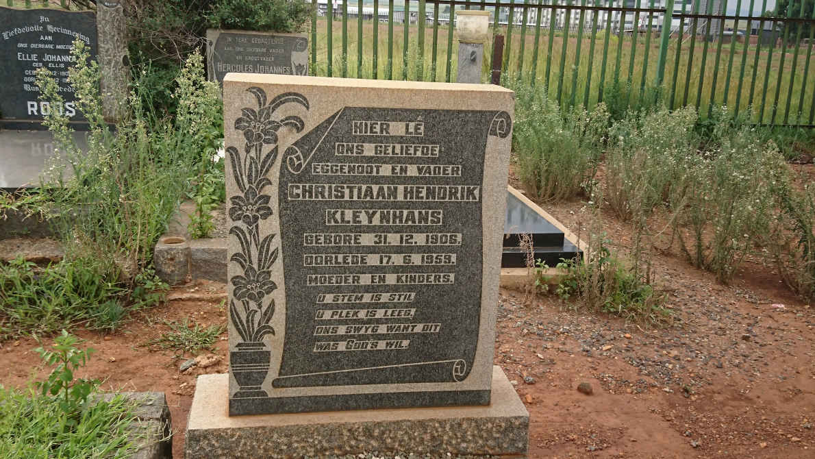 KLEYNHANS Christiaan Hendrik 1906-1959