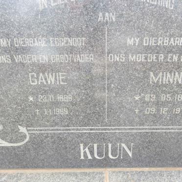 KUUN Gawie 1888-1969 &amp; Minnie 1893-1976