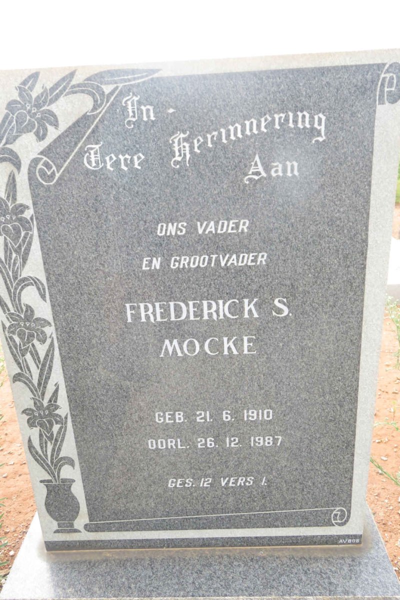 MOCKE Frederick S. 1910-1987
