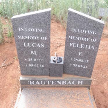 RAUTENBACH Lucas M. 1928-1995 &amp; Feletia E. 1928-1995