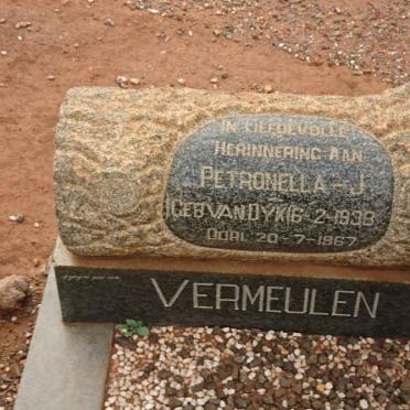 VERMEULEN Petronella J. nee VAN DYK 1938-1967