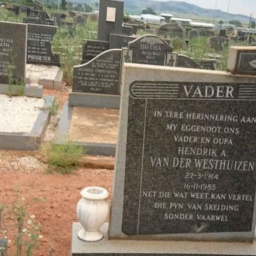 WESTHUIZEN Hendrik A., van der 1914-1985 & Hilda C.D. ACKERMANN 1915-1980 _1