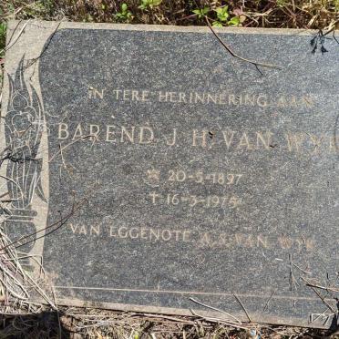 WYK Barend Jan Hendrik, van 1897-1975