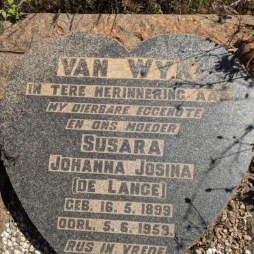 WYK Susara Johanna Josina, van nee DE LANGE 1899-1959
