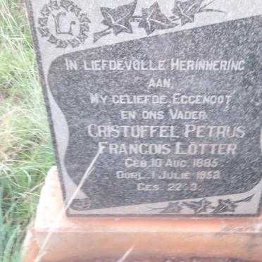 LÖTTER Cristoffel Petrus Francois 1885-1953