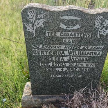 JACOBS Gertruida Wilhelmina Helena nee BOTHA 1876-1950