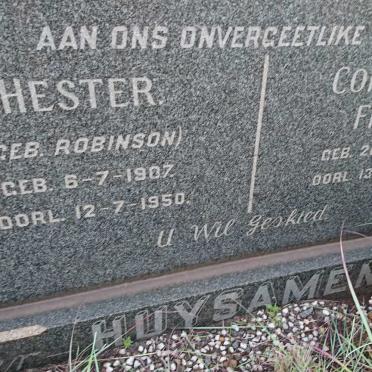 HUYSAMEN Cornelius Frans 1895-1960 &amp; Hester nee ROBINSON 1907-1950