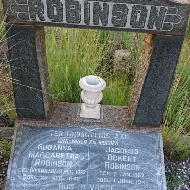 ROBINSON Jacobus Ockert 1867-1949 &amp; Susanna Margaretha VERMAAS 1872-1949