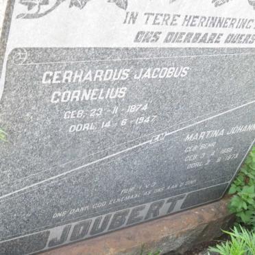 JOUBERT Gerhardus Jacobus Cornelius 1874-1947 &amp; Martina Johanna BEHR 1886-1973