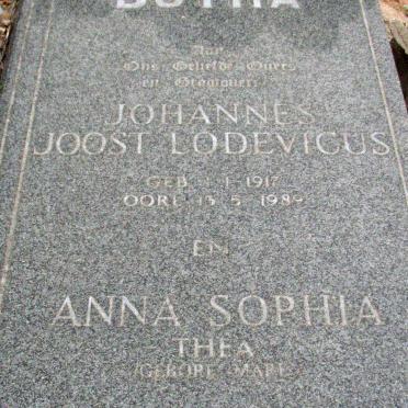 BOTHA Johannes Joost Lodevicus 1917-1989 &amp; Anna Sophia MARE 1926-1989