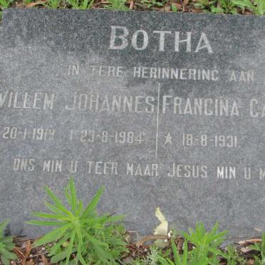 BOTHA Willem Johannes 1919-1984 &amp; Francina Carolina 1931-