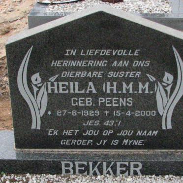 BEKKER H.M.M. geb PEENS 1929-2000