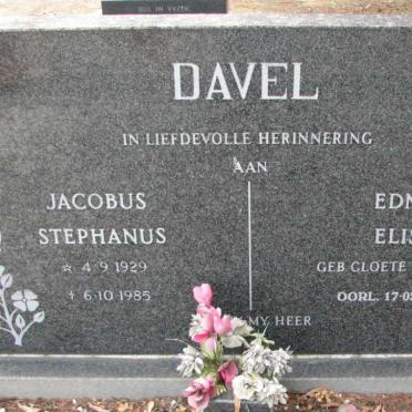 DAVEL Jacobus Stephanus 1929-1985 &amp; Edna Elise CLOETE 1930-2001