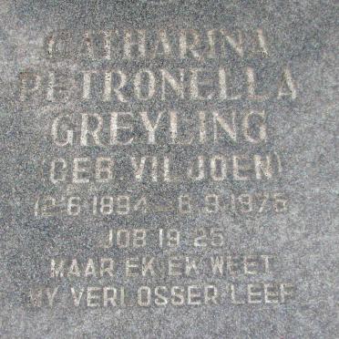 GREYLING Catharina Petronella geb VILJOEN 1884-1976