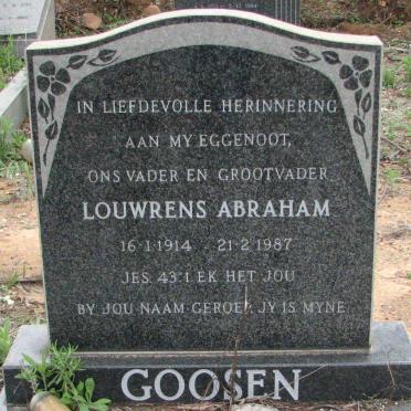 GOOSEN Louwrens Abraham 1914-1987