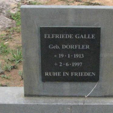GALLE Elfriede geb DORFLER 1913-1997