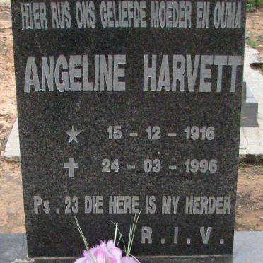 HARVETT Angeline 1916-1996
