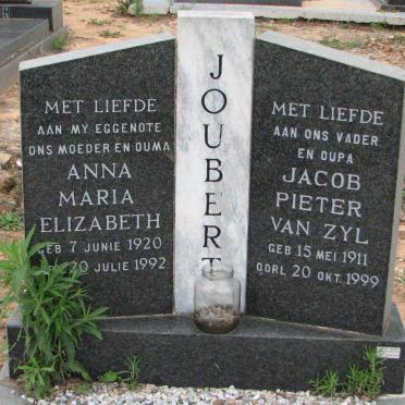 JOUBERT Jacob Pieter van Zyl 1911-1999 &amp; Anna Maria Elizabeth 1920-1992