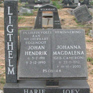 LIGTHELM Johan Hendrik 1911-1990 &amp; Johanna Magdalena CAMERON 1912-2003
