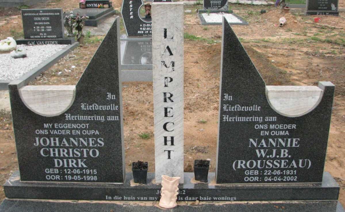 LAMPRECHT Johannes Christo Dirk 1915-1998 &amp; W.J.B. ROSSEAU 1931-2002