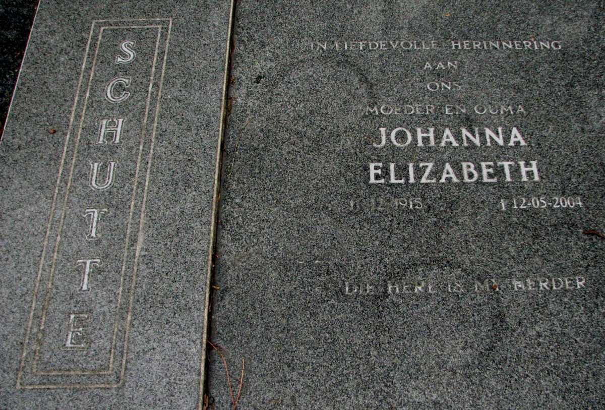 SCHUTTE Stephanus Johannes Paulus 1905-1994 &amp; Johanna Elizabeth 1915-2004