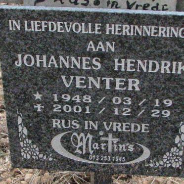VENTER Johannes Hendrik 1948-2001