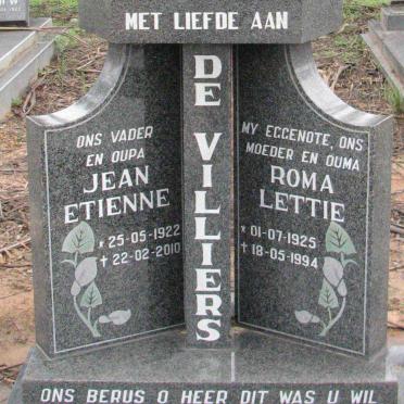 VILLIERS Jean Etienne, de 1922-2010 &amp; Roma Lettie 1925-1994