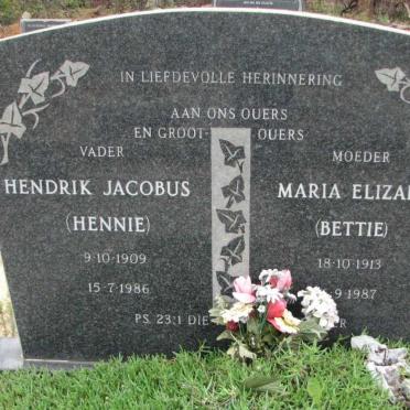RENSBURG Hendrik Jacobus, Janse van 1909-1986 &amp; Maria Elizabeth 1913-1987