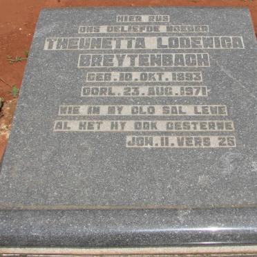 BREYTENBACH Theunetta Lodewica 1893-1971