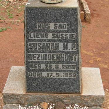 BEZUIDENHOUT Susarah M.P. 1959-1959