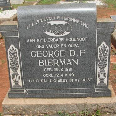 BIERMAN George D.F. 1881-1949