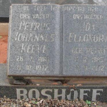 BOSHOFF Petrus Johannes Keeve 1881-1972 &amp; Ida Eleonora RETIEF 1885-1972