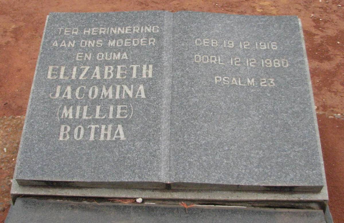 BOTHA Elizabeth Jacomina 1916-1980