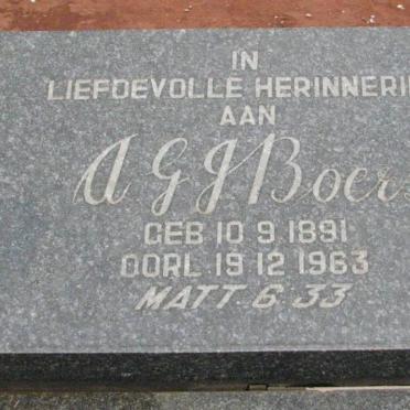 BOERS A.G.J. 1891-1963 &amp; Johanna Maria DU TOIT 1909-1972