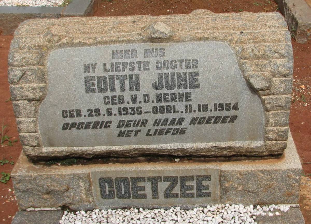 COETZEE Edith June nee v.d. MERWE 1936-1954