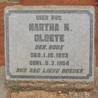 CLOETE Martha M. nee ROUX 1893-1954