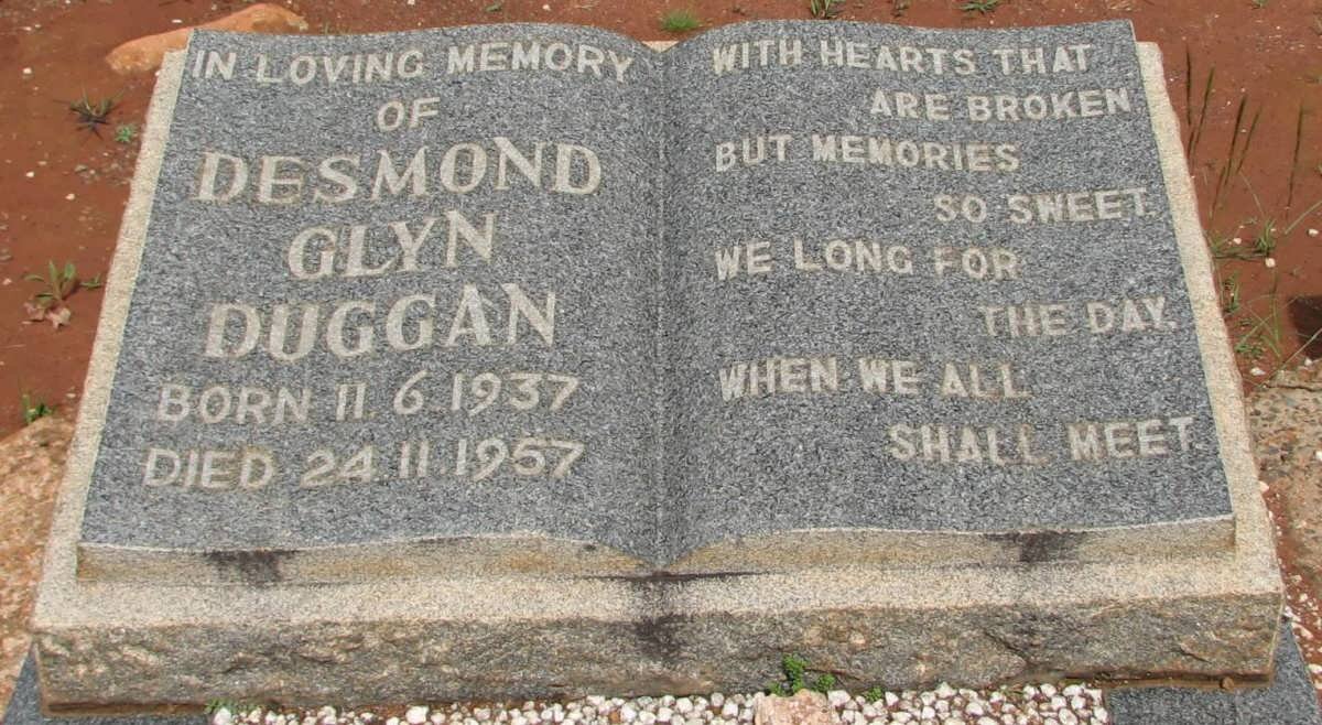 DUGGAN Desmond Glyn 1937-1957