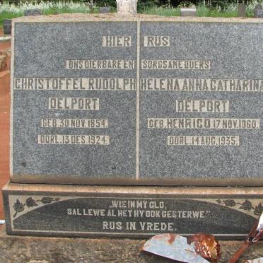 DELPORT Christoffel Rudolph 1854-1924 &amp; Helena Anna Catharina HENRICO 1860-1935