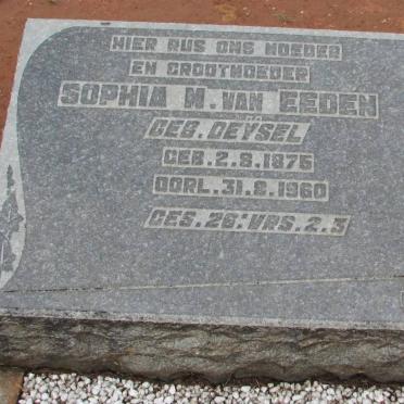 EEDEN Sophia M., van nee DEŸSEL 1875-1960