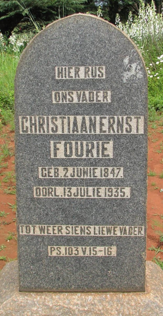 FOURIE Christiaan Ernst 1847-1935