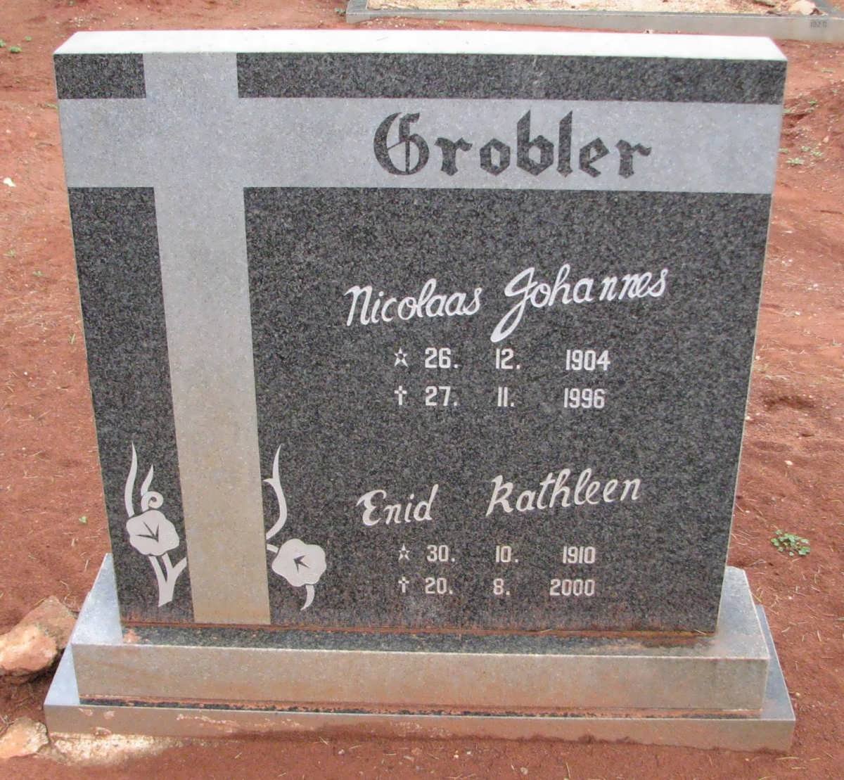 GROBLER Nicolaas Johannes 1904-1996 &amp; Enid Kathleen 1910-2000