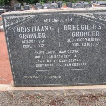 GROBLER Christiaan G. 1912-1967 &amp; Breggie E.S. VISSER 1913-1967