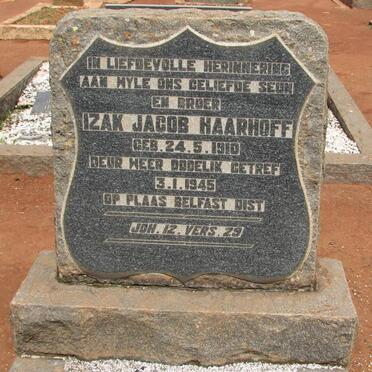HAARHOFF Izak Jacob 1910-1945