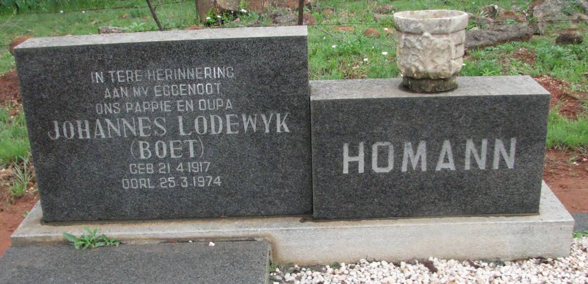HOMANN Johannes Lodewyk 1917-1974