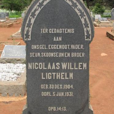 LIGTHELM Nicolaas Willem 1904-1931