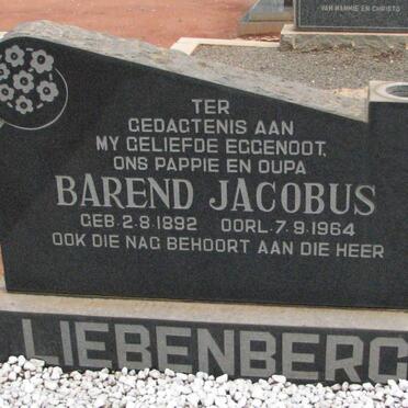 LIEBENBERG Barend Jacobus 1892-1964