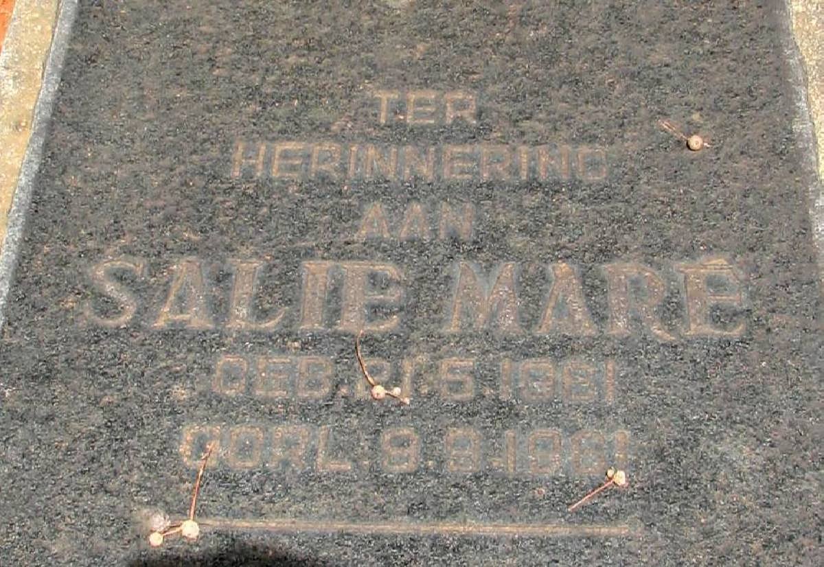 MARÉ Salie 1861-1961