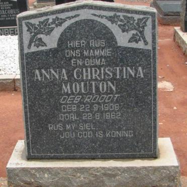 MOUTON Anna Christina nee ROODT 1908-1962